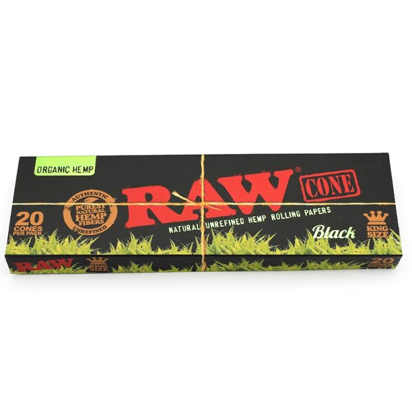 RAW Black Organic PreRolled Cones King Size 20er Pack - HAZE & KUSH - CBD Shop