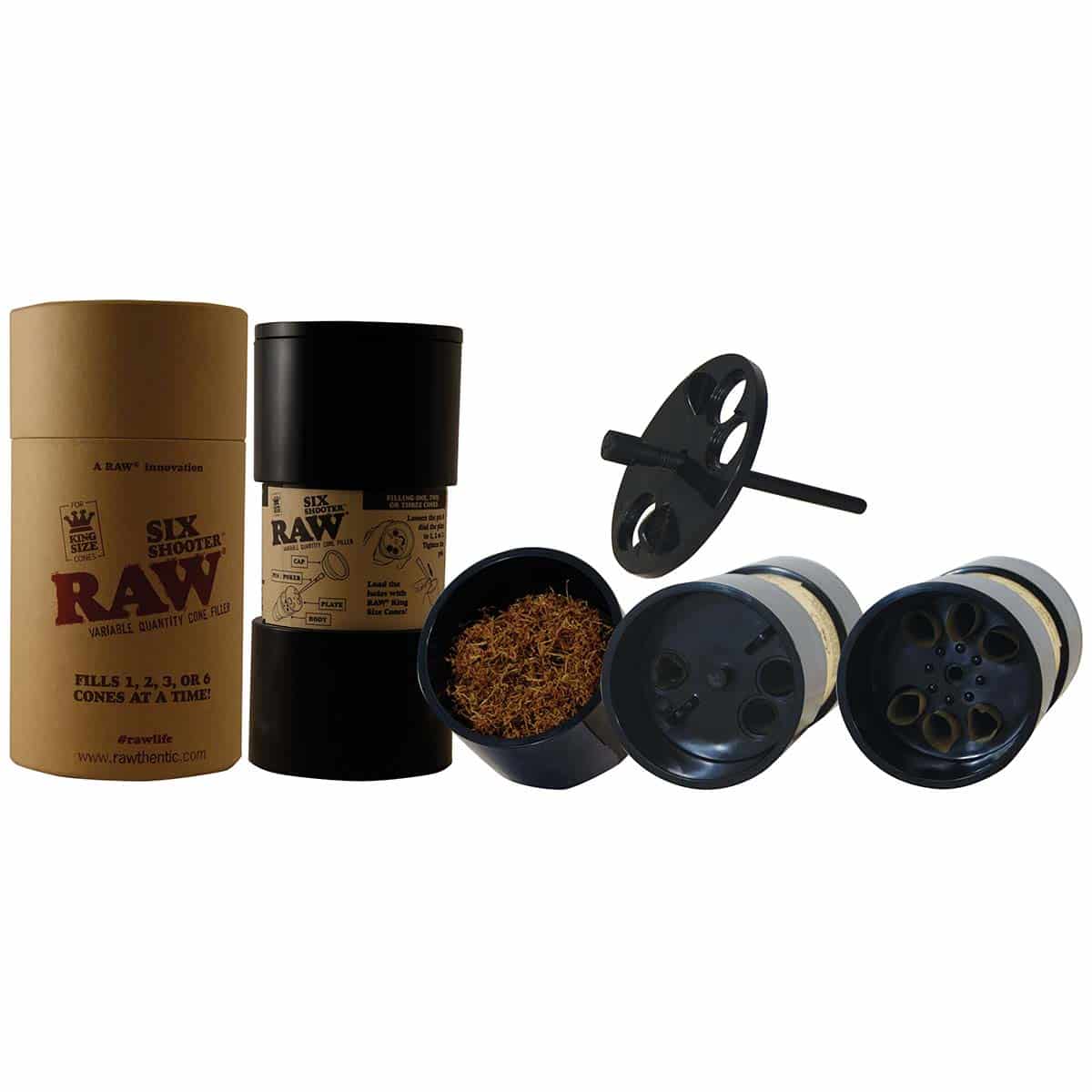 RAW Six Shooter Cone Filler – King Size - HAZE & KUSH - CBD Shop