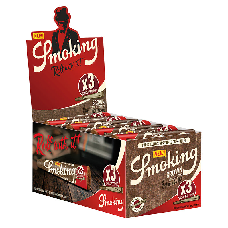 Smoking Cones Brown King Size 3er Pack PreRolled - HAZE & KUSH - CBD Shop